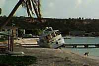 [Click for larger view of beached boat]